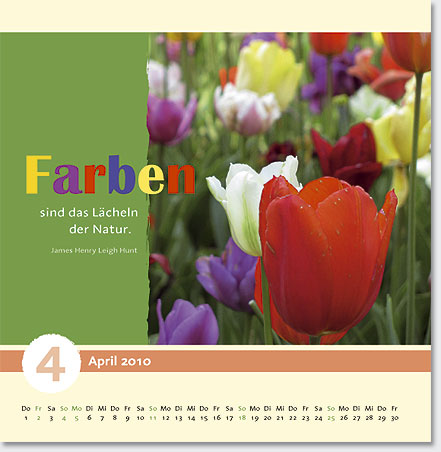 Gestaltung Kalender 2010 - April