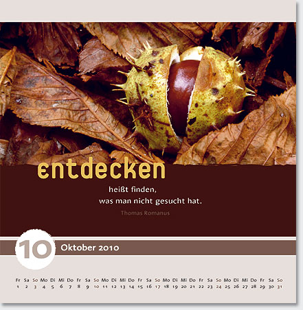 Gestaltung Kalender 2010 - Oktober