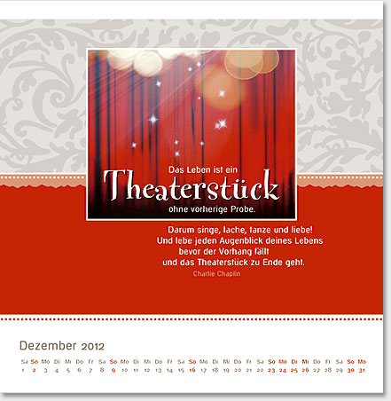 Gestaltung Kalender 2012 - Dezember