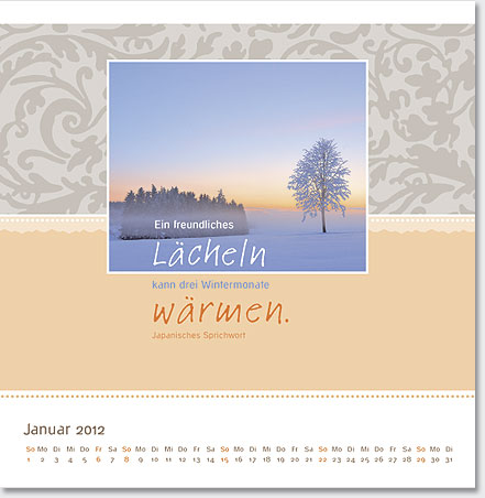 Gestaltung Kalender 2012 - Januar
