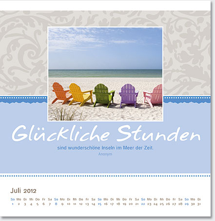 Gestaltung Kalender 2012 - Juli