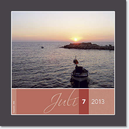 Gestaltung Kalender Italien 2013 - Juli
